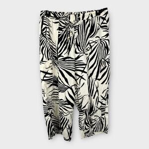 Rachel Zoe Womens size 1X Linen Cropped Cargo Pants Safari Pull On Tropical